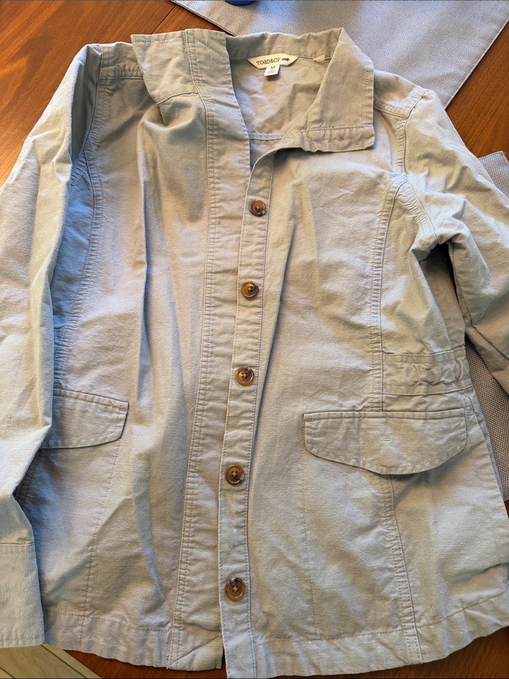 Toad&Co Pale Blue Button-Front Utility Jacket